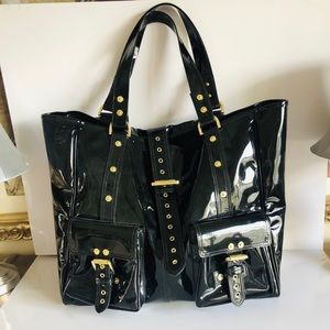 Mulberry British Black-Patent Tote